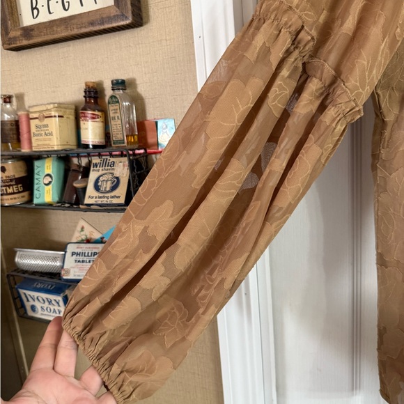 Unbranded Women’s Tan Balloon Sleeve Boho Blouse XL. MH-111 - Picture 2 of 4